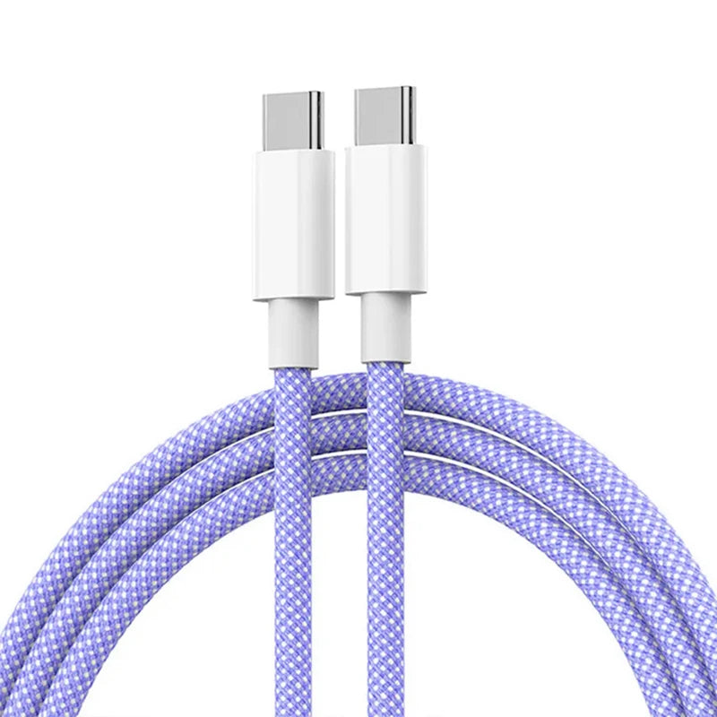 USB-C Schnelladekabel mit 60W in Stoffummantelung